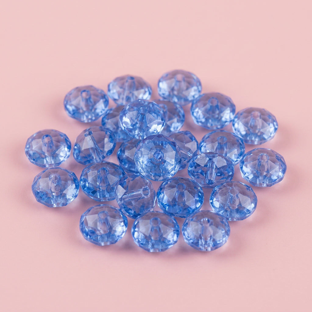 【開封】M16 約8mm クリスタル風平ビーズ ホイールビーズ 透明ビーズ DIY手芸素材 20色セット