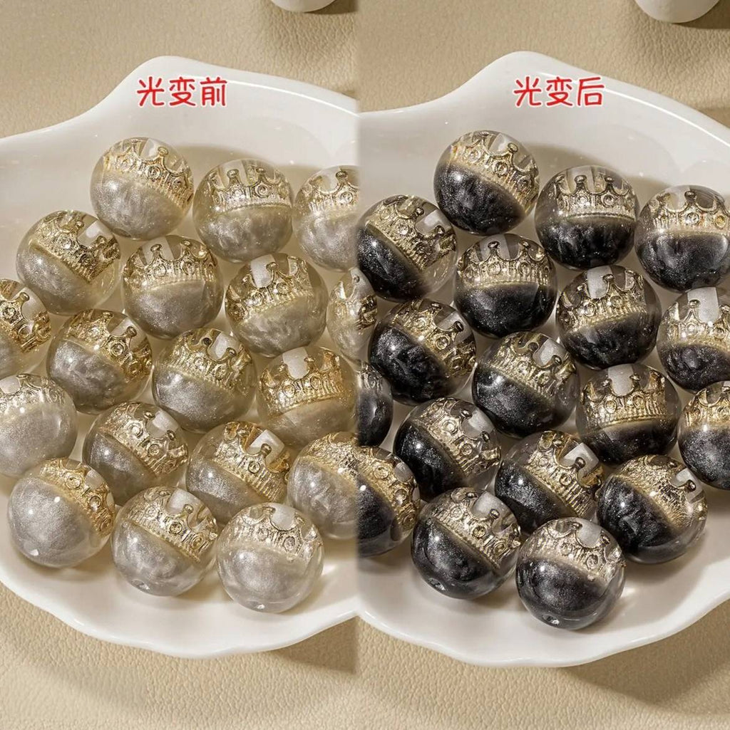 【開封】M17  約16mm皇冠珠 UVレジン変色ビーズ