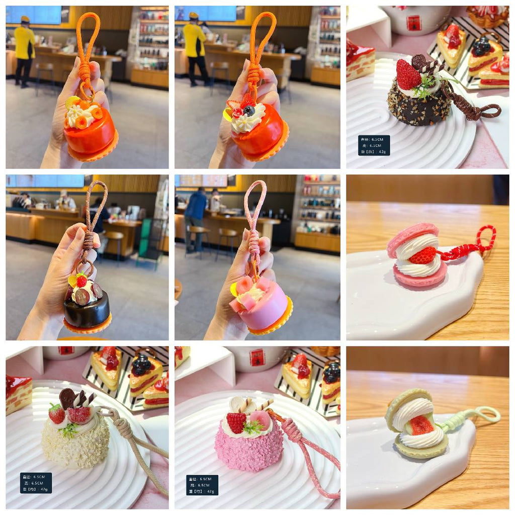 【開封】M23 新作 フェイクスイーツ マカロン＆クリームケーキ バッグチャーム・キーホルダー