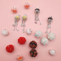 【開封】M27 新作 薔薇フラワーボール＆クラウンタッセルチャーム 高級感立体ローズビーズ DIYハンドメイド