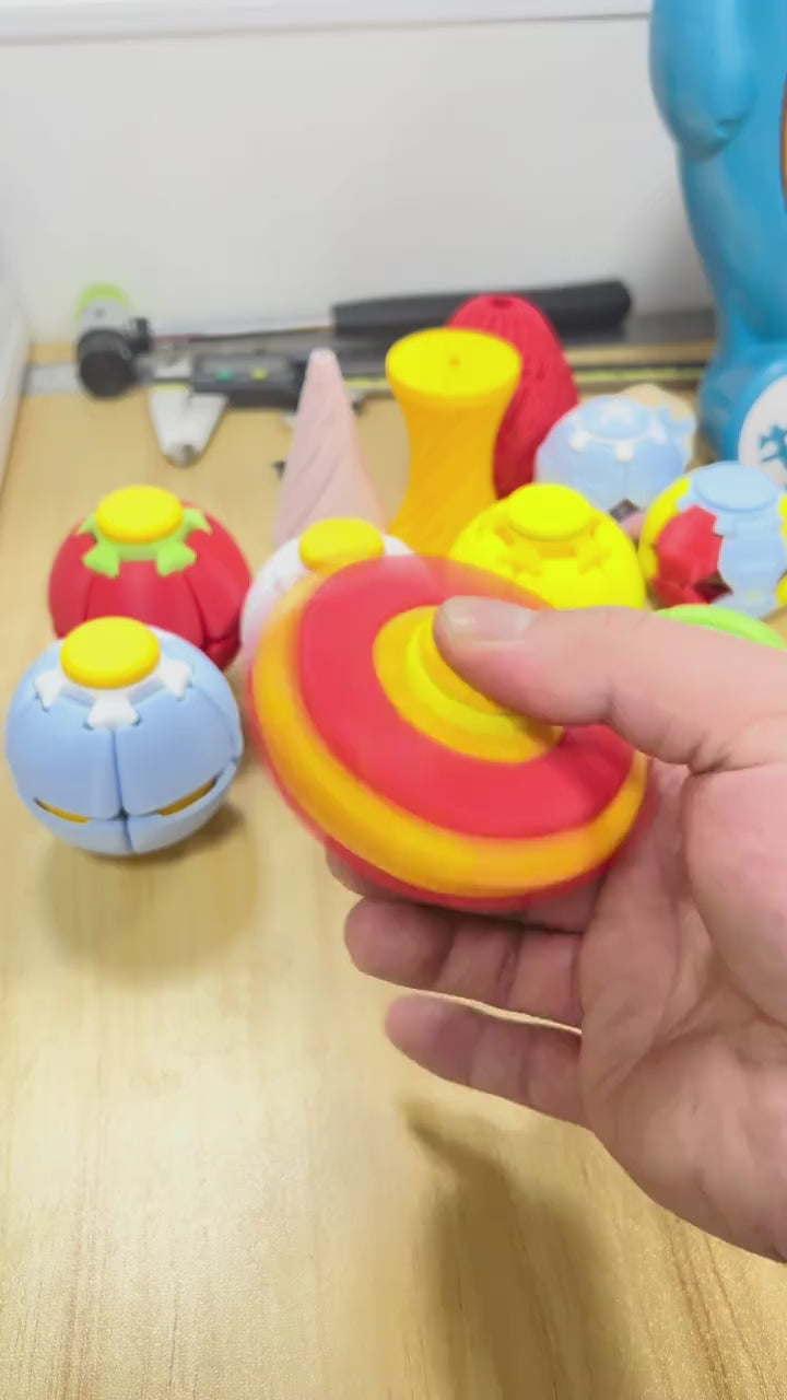 3D プリント プッシュ式回転ストレス解消ボール 多機能指先フ
